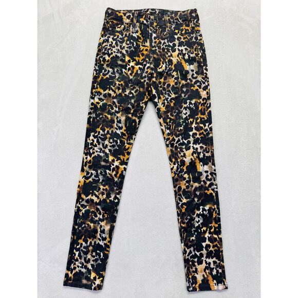 Adriano Goldschmied Pants Womens 25R Leopard Print Farrah Skinny Ankle Mid Rise - Picture 2 of 14